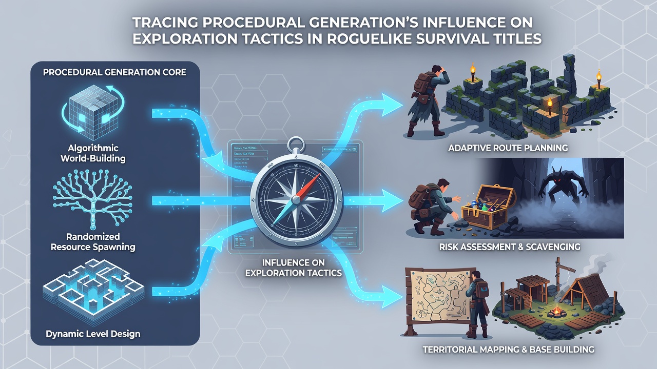 Player navigation patterns evolving through repeated procedural world generations