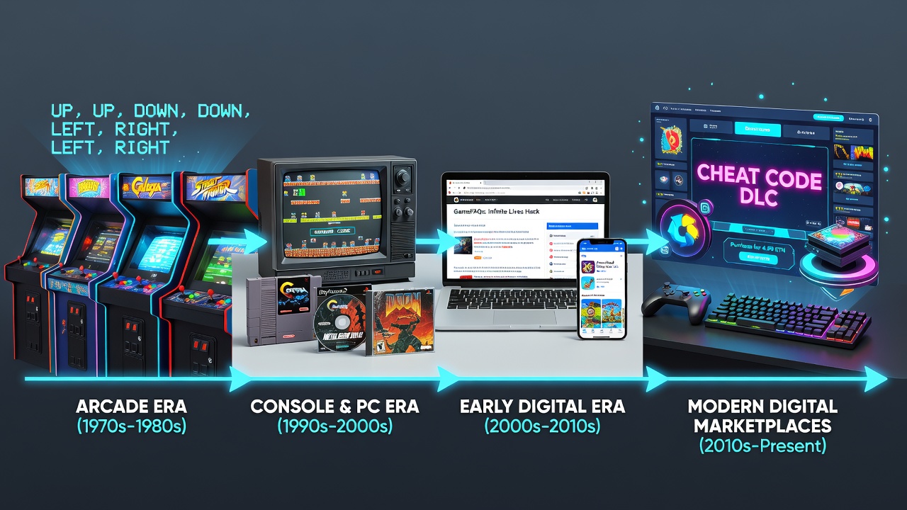 Digital marketplace interface displaying cheat code listings and user transactions